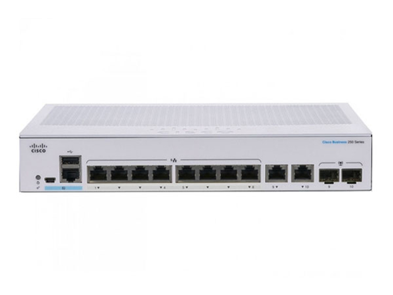 Switch Cisco CBS250-8T-E-2G-EU 8x Gigabit Ethernet, 2x GE combo