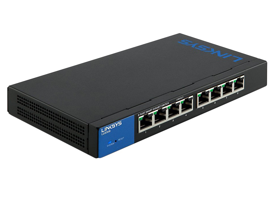 Switch Linksys LGS308-AP Smart 8-Port Business Gigabit - Hàng Chính Hãng