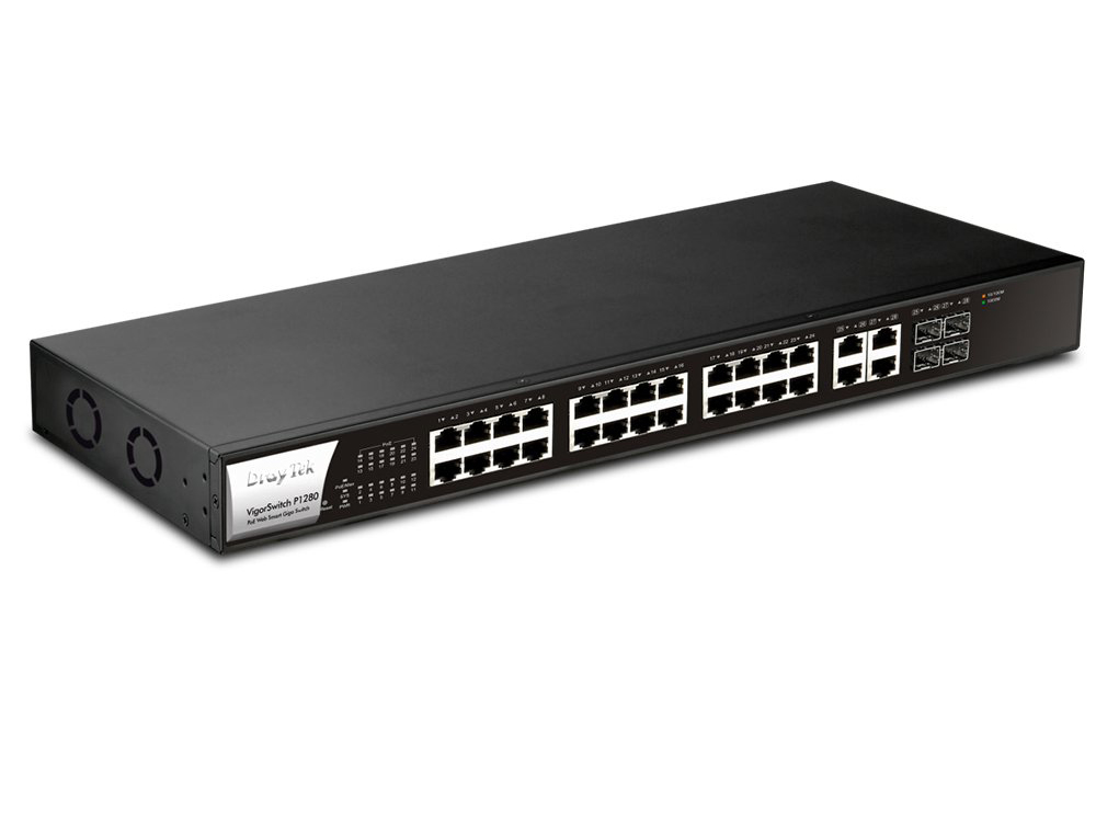 Switch DrayTek Vigorswitch P1280 24-Port Gigabit Web Smart PoE