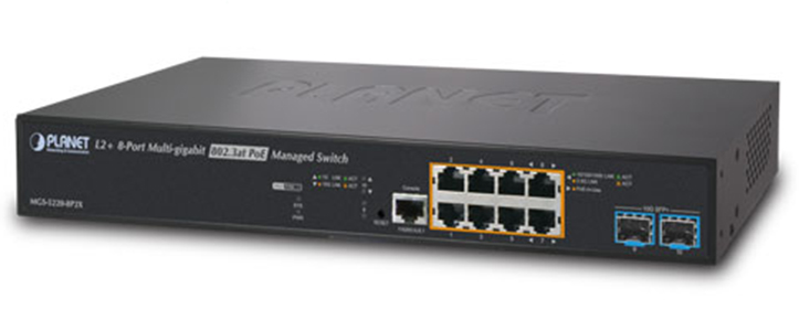 Thiết bị chuyển mạch Switch PLANET MGS-5220-8P2X PoE, Layer2, Manged